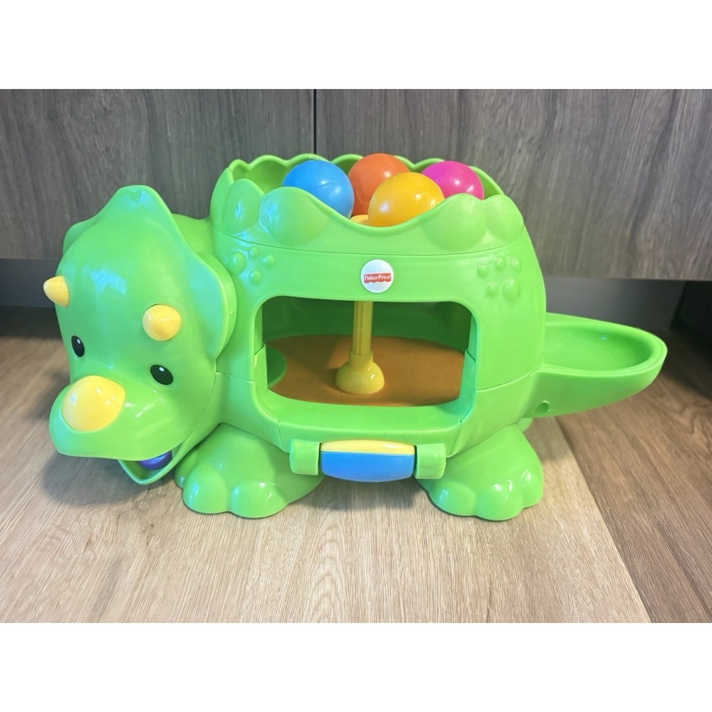 Fisher Price Double Poppin Dino Dinosaur Toy Tested Works 4 Balls